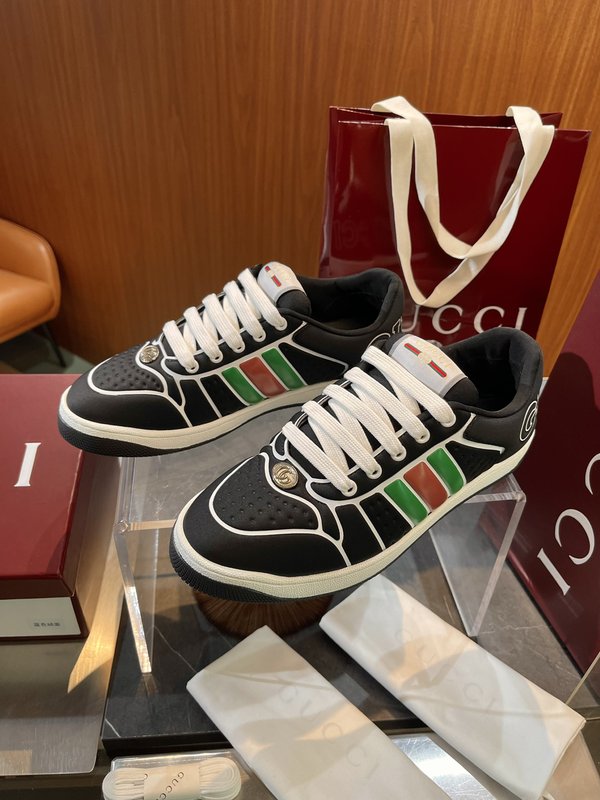 GUCCI Screener 남성 웹 스트라이프 운동화 001-196260