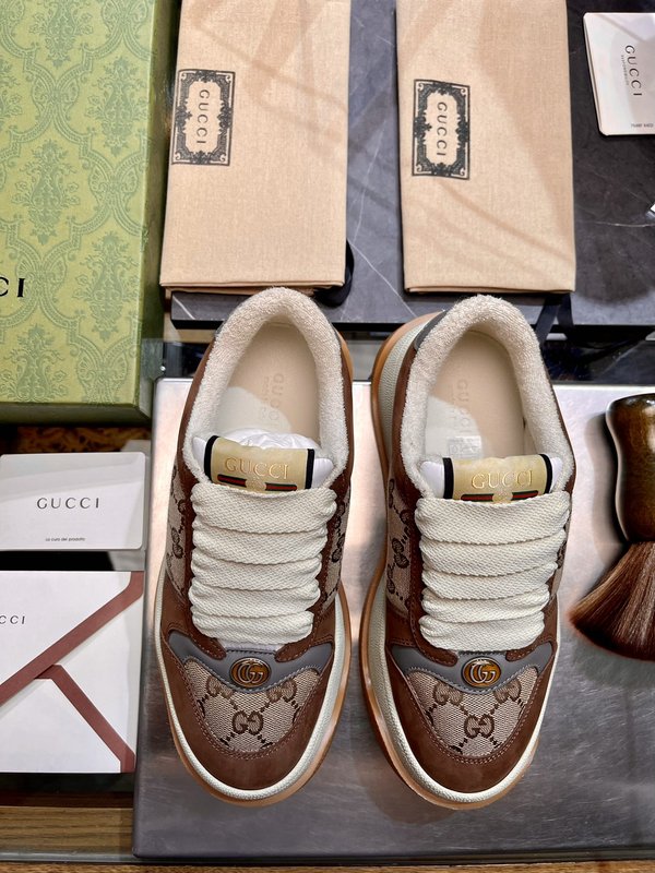 GUCCI Screener 두꺼운 밑창 패디 슈즈 001-196290