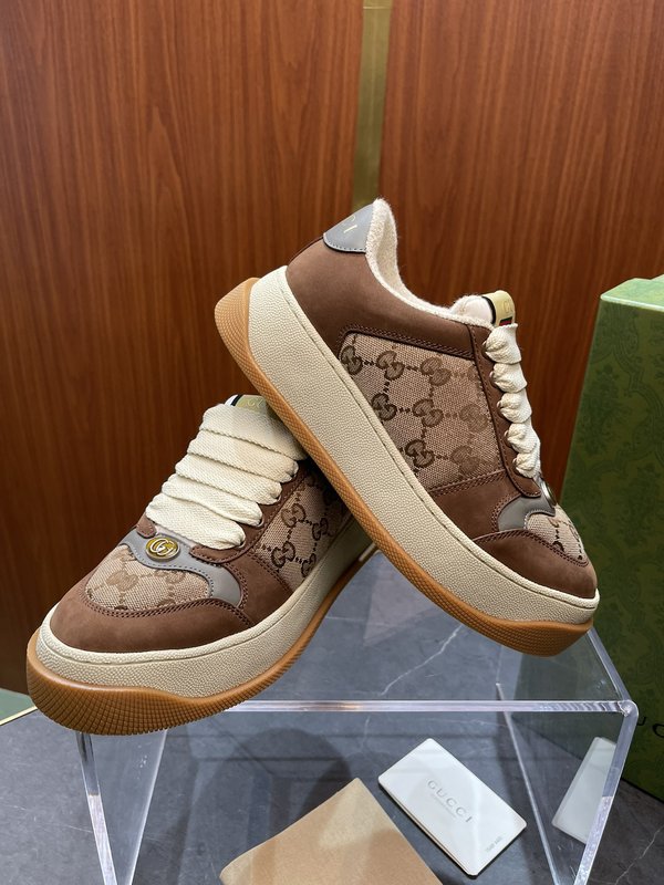 GUCCI Screener 두꺼운 밑창 패디 슈즈 001-196290