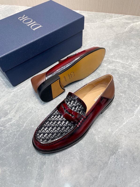 Dior 디올 구드이어 수제 프린트 가죽 로퍼 001-196658