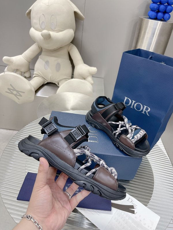 Dior H-Town 블랙 내추럴 샌들 001-196660