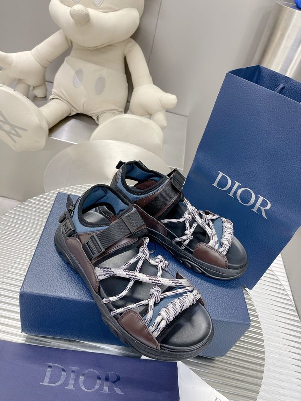 Dior H-Town 블랙 내추럴 샌들 001-196660
