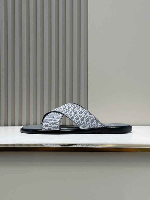 Dior Alias 남성 오블리크 프린트 가죽 슬리퍼 001-196758