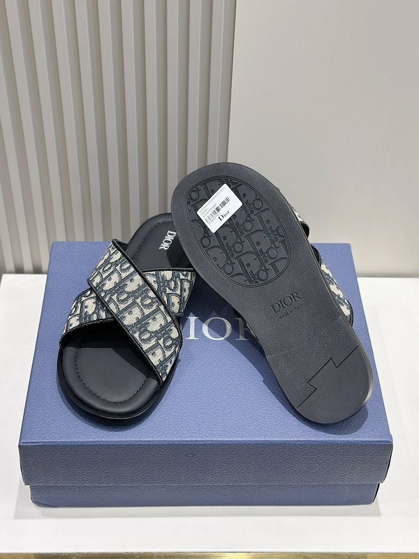 Dior Alias 남성 교차 스트랩 가죽 슬리퍼 001-196761