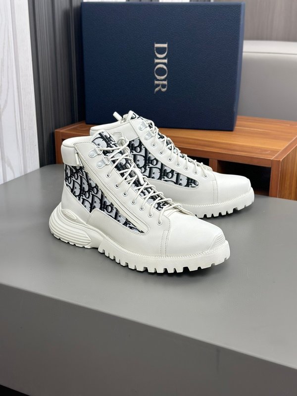 디오르 DIOR 하이탑 프린트 가죽 운동화 001-196783