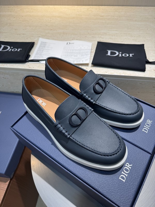 Dior Granville 남성 네이비 수ède 로퍼 001-196907