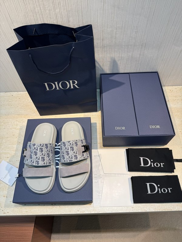 DIOR Aqua 남성 크로스 밴드 패턴 슬리퍼 샌들 001-196936