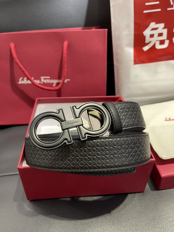 페라가모 남성 프린트 양면 벨트 001-197362