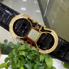 페라가모 4.0cm 스테인리스 보석 버클 벨트 001-197368