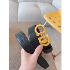 페라가모 양면 듀얼 컬러 Gancio 벨트 001-197386