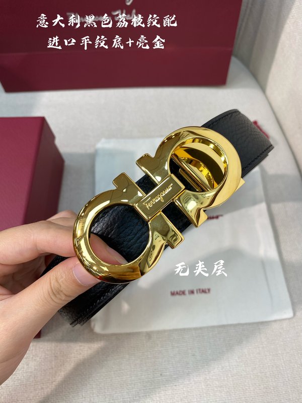 페라가모 이탈리아 원산 가죽 벨트 3.5cm 폭 001-197394