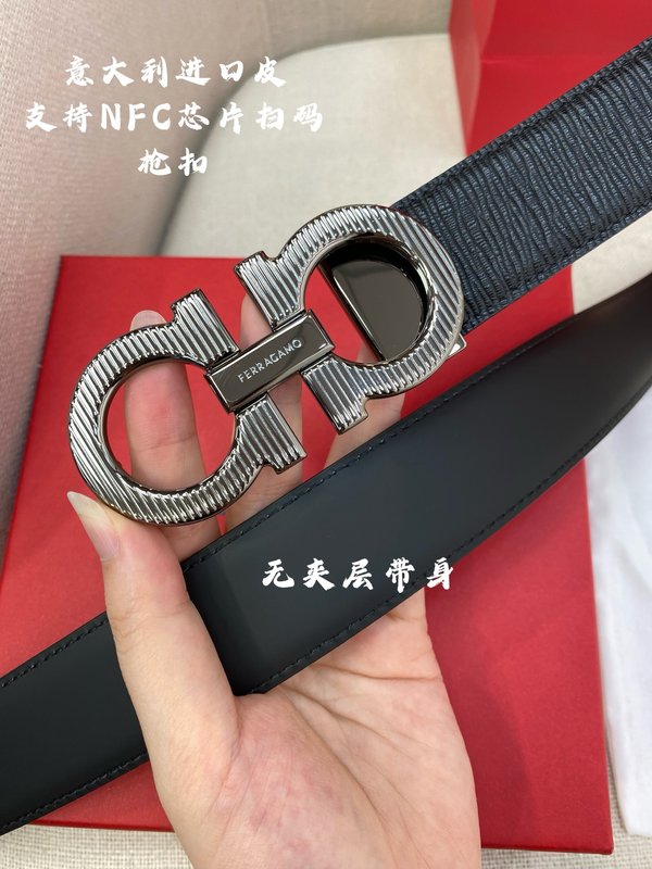 페라가모 이탈리아 원산 가죽 NFC 칩 벨트 001-197454