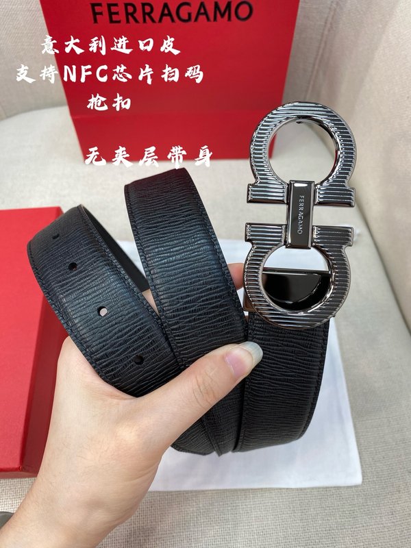 페라가모 이탈리아 원산 가죽 NFC 칩 벨트 001-197454