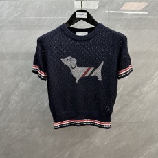 Thom Browne 라인스톤 강아지 반팔 니트 001-197544