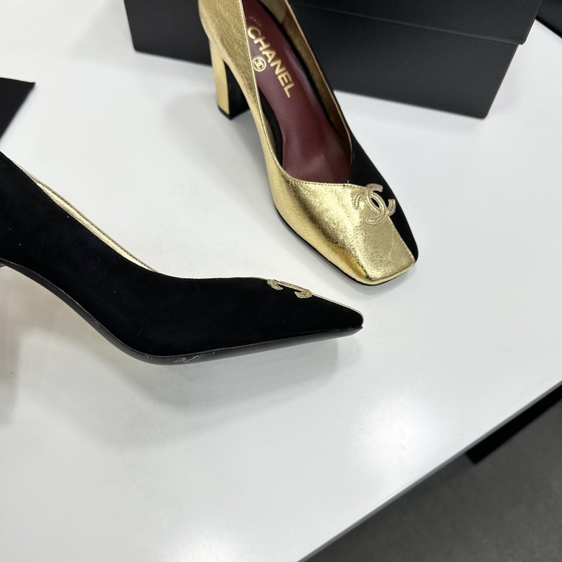 샤넬 스타일 클래식 굽 하이힐 001-199186