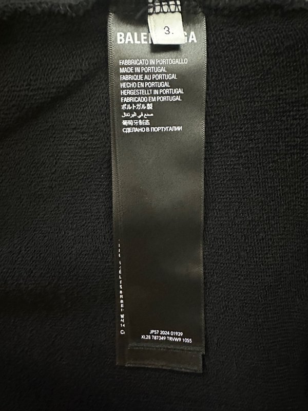 발렌시아가 워싱 홀로그램 후드 티셔츠 001-201908