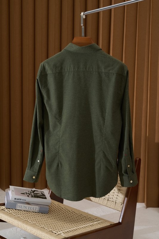 Kiton 남성 두꺼운 벨벳 셔츠 001-202366
