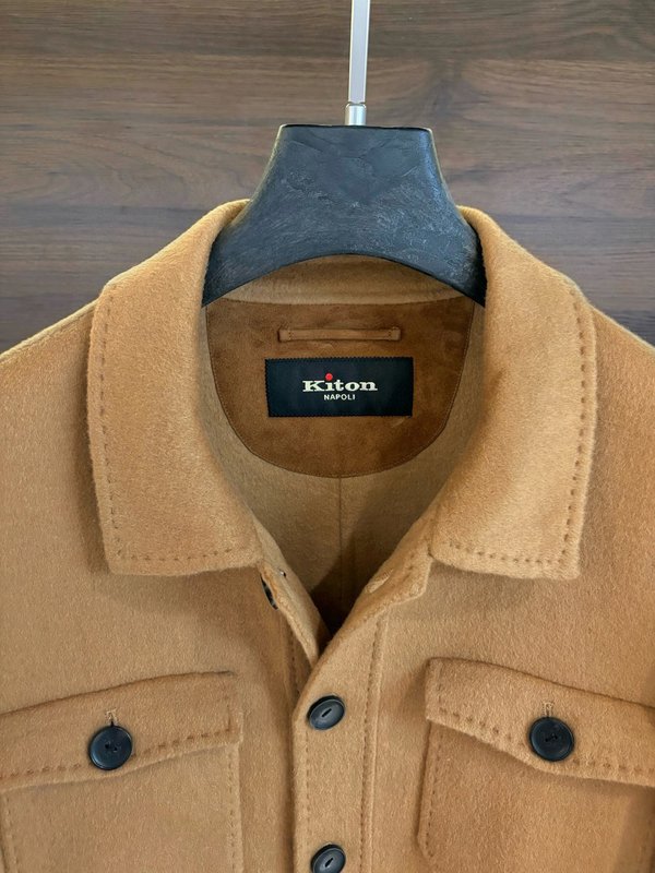 Kiton 울 캐시미어 혼방 남성 셔츠 재킷 001-202393