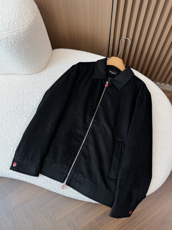 Kiton 남성 클래식 노치드 칼라 비즈니스 캐주얼 울 001-202408