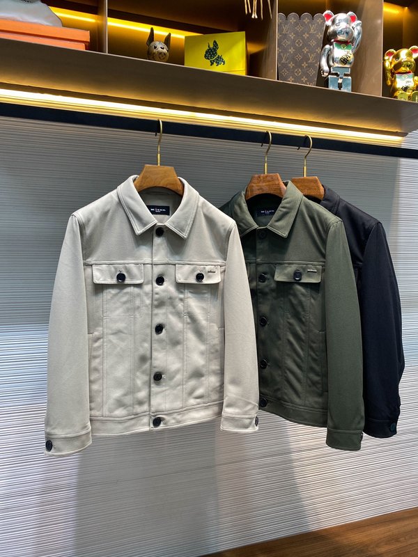 Kiton 가을 겨울 브러시드 테크니컬 칼라 자켓 001-202433