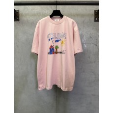 셀린 26SS 드로잉 시리즈 프린트 중후면 코튼 티셔츠 001-202982