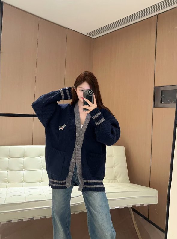 톰브라운 강아지 자수 후드 가디건 001-203020