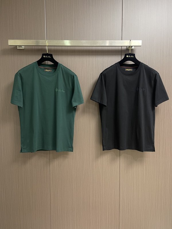 로로피아나春夏 이중 암모니아 면 티셔츠 001-203572