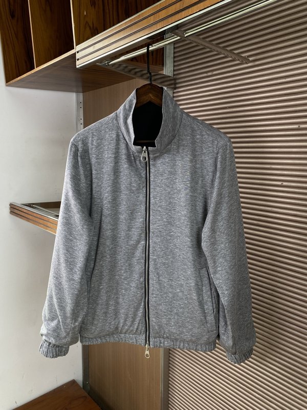로로피아나 스탠드 칼라 양면 착용 지퍼 자켓 001-203635