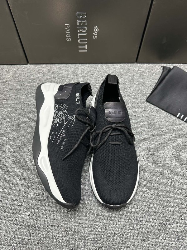 Berluti 섀도우 니트 스니커즈 001-203956