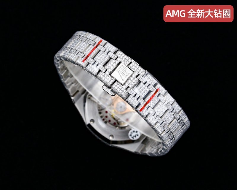오디게 피게 로얄 오크 풀다이아몬드 오토매틱 시계 001-204635