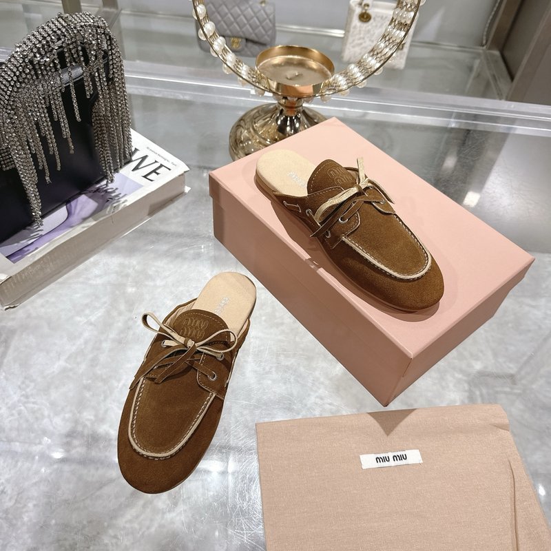 미우미우 마블링 레이스 플랫 샌들 001-205967