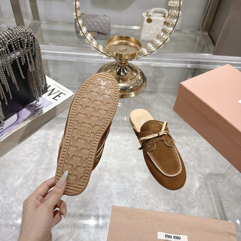 미우미우 마블링 레이스 플랫 샌들 001-205967