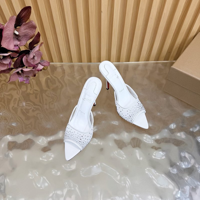 레드솔 장미 다이아몬드 메쉬 하이힐 샌들 001-206730