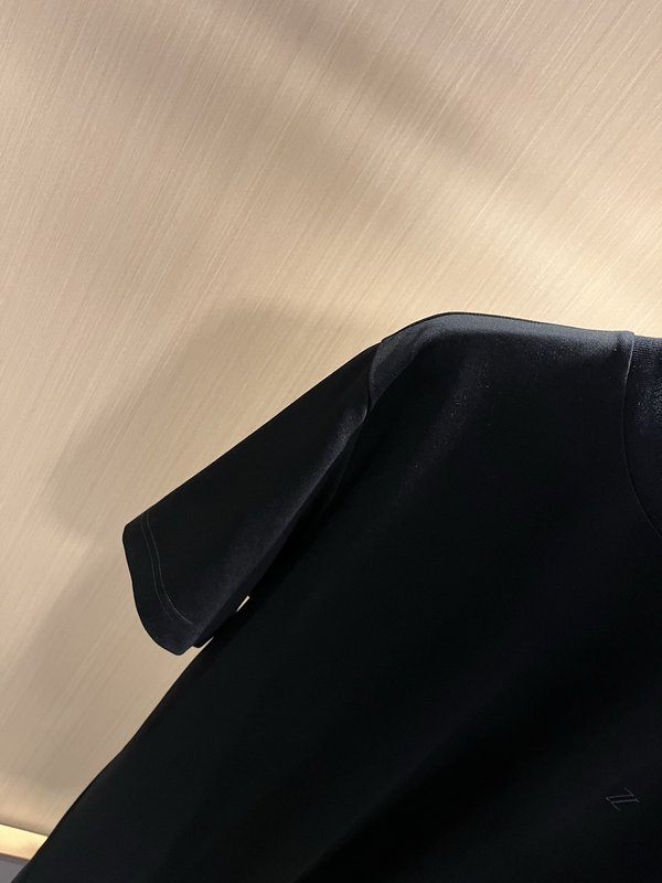 제냐 남성 봄여름 순면 자수 반팔 티셔츠 001-207664