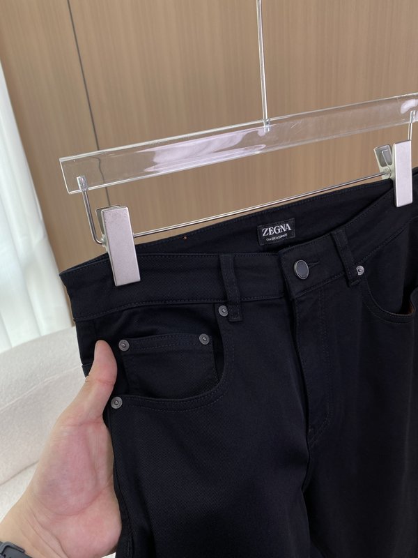 제냐 블랙 슬림 핏 캐주얼 데님 팬츠 001-207711