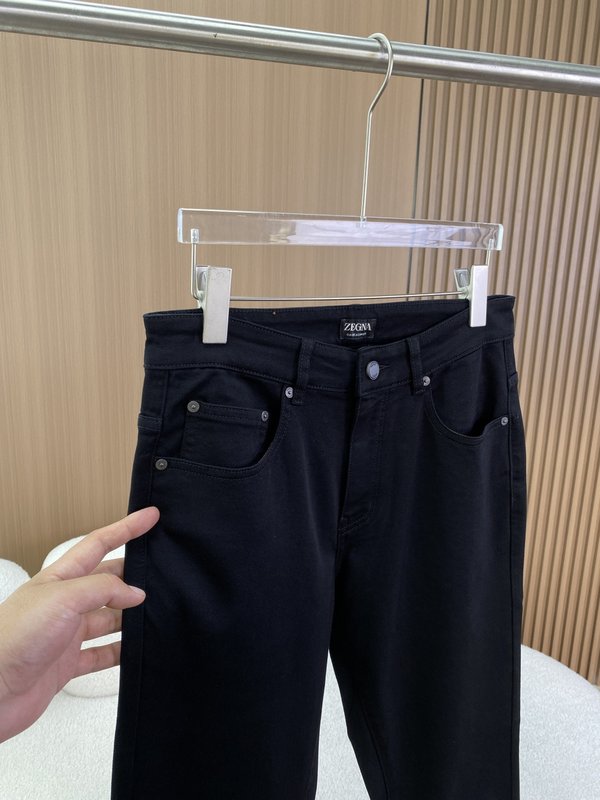 제냐 블랙 슬림 핏 캐주얼 데님 팬츠 001-207711