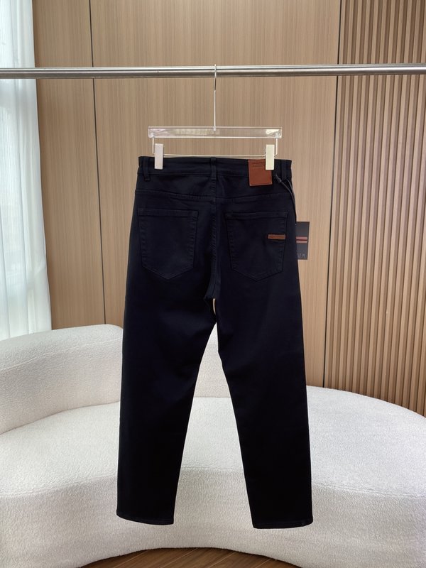 제냐 블랙 슬림 핏 캐주얼 데님 팬츠 001-207711