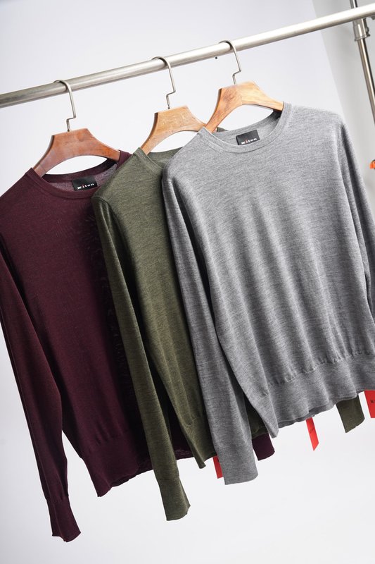 Kiton 남성 울 라운드 니트 001-207721