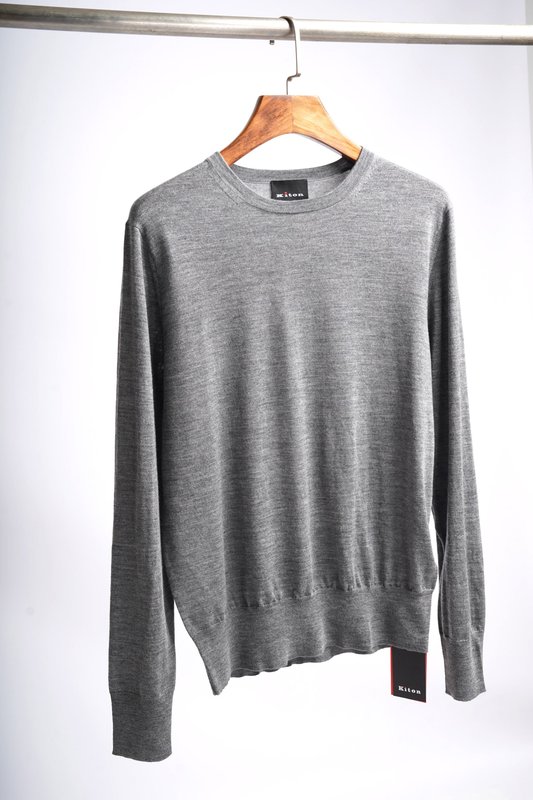 Kiton 남성 울 라운드 니트 001-207721