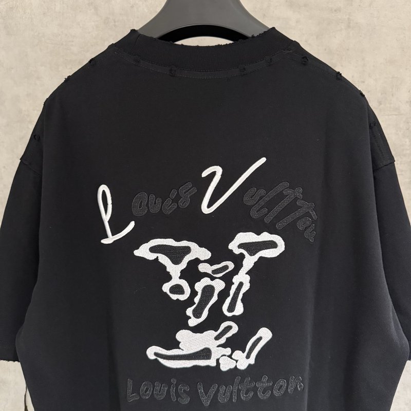루이비통 자수 루즈핏 반팔 티셔츠 001-208294