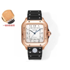 까르띠에 산토스 중동 버전 러버 스트랩 시계 001-212512