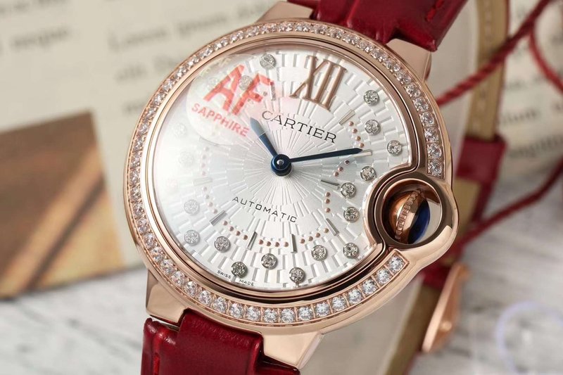 까르띠에 발롱블루 33mm 스테인리스 스틸 시계 001-212560