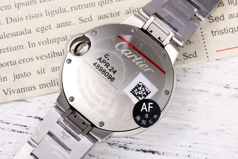 까르띠에 발롱 블루 33mm 스테인리스 스틸 시계 001-212568