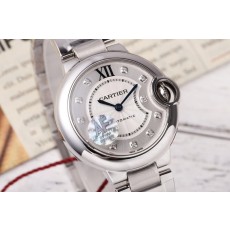 까르띠에 발롱 블루 33mm 스테인리스 스틸 시계 001-212568