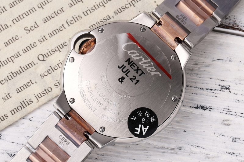 까르띠에 발롱블루 33mm 스테인리스 스틸 시계 001-212569
