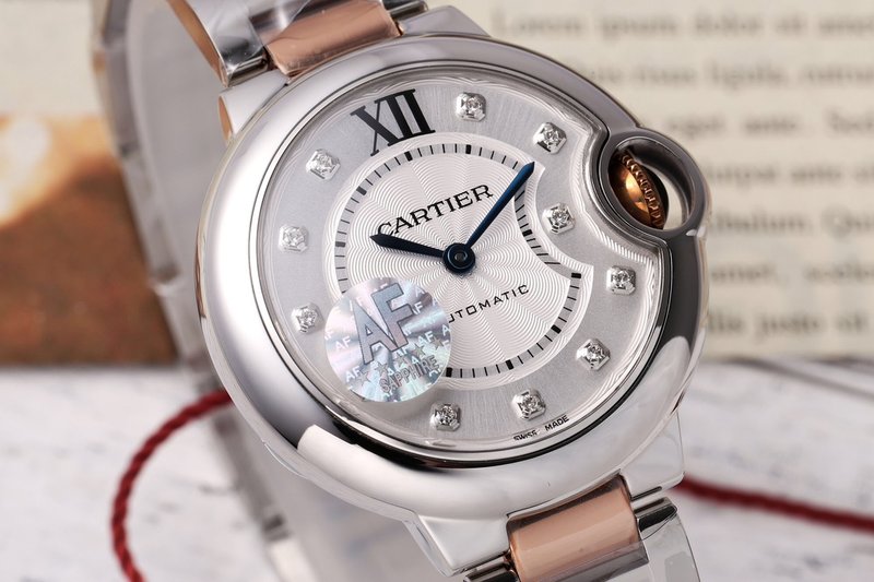 까르띠에 발롱블루 33mm 스테인리스 스틸 시계 001-212569