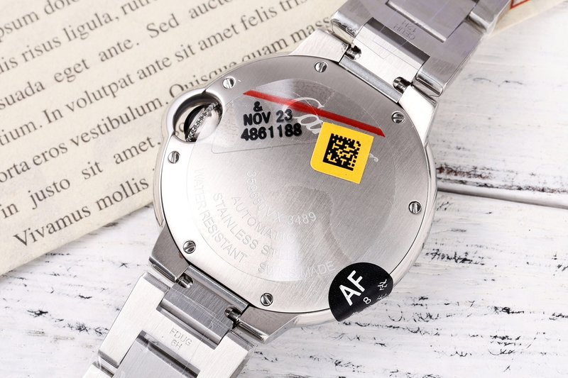 까르띠에 발롱 블루 33mm 스테인리스 스틸 시계 001-212571