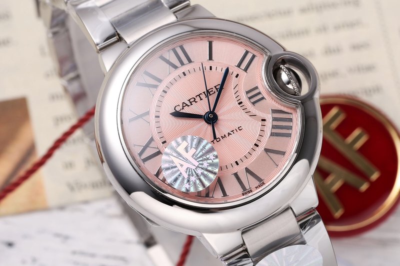 까르띠에 발롱 블루 33mm 스테인리스 스틸 시계 001-212571