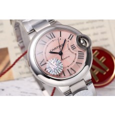 까르띠에 발롱 블루 33mm 스테인리스 스틸 시계 001-212571