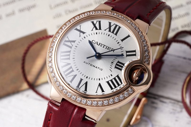 까르띠에 발롱블루 33mm 스테인리스 스틸 시계 001-212607